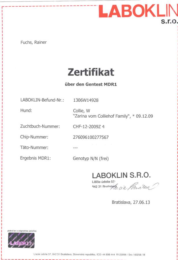 Zarina-Laboklin-MDR-1
